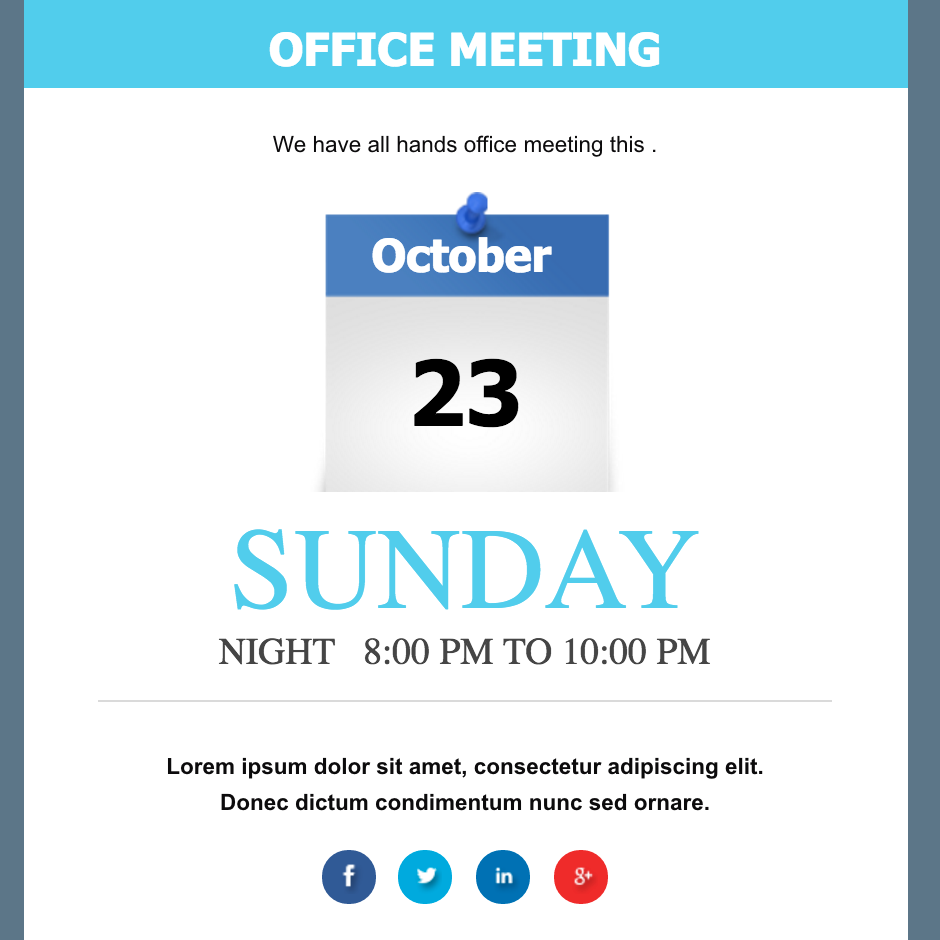 Office meeting invite